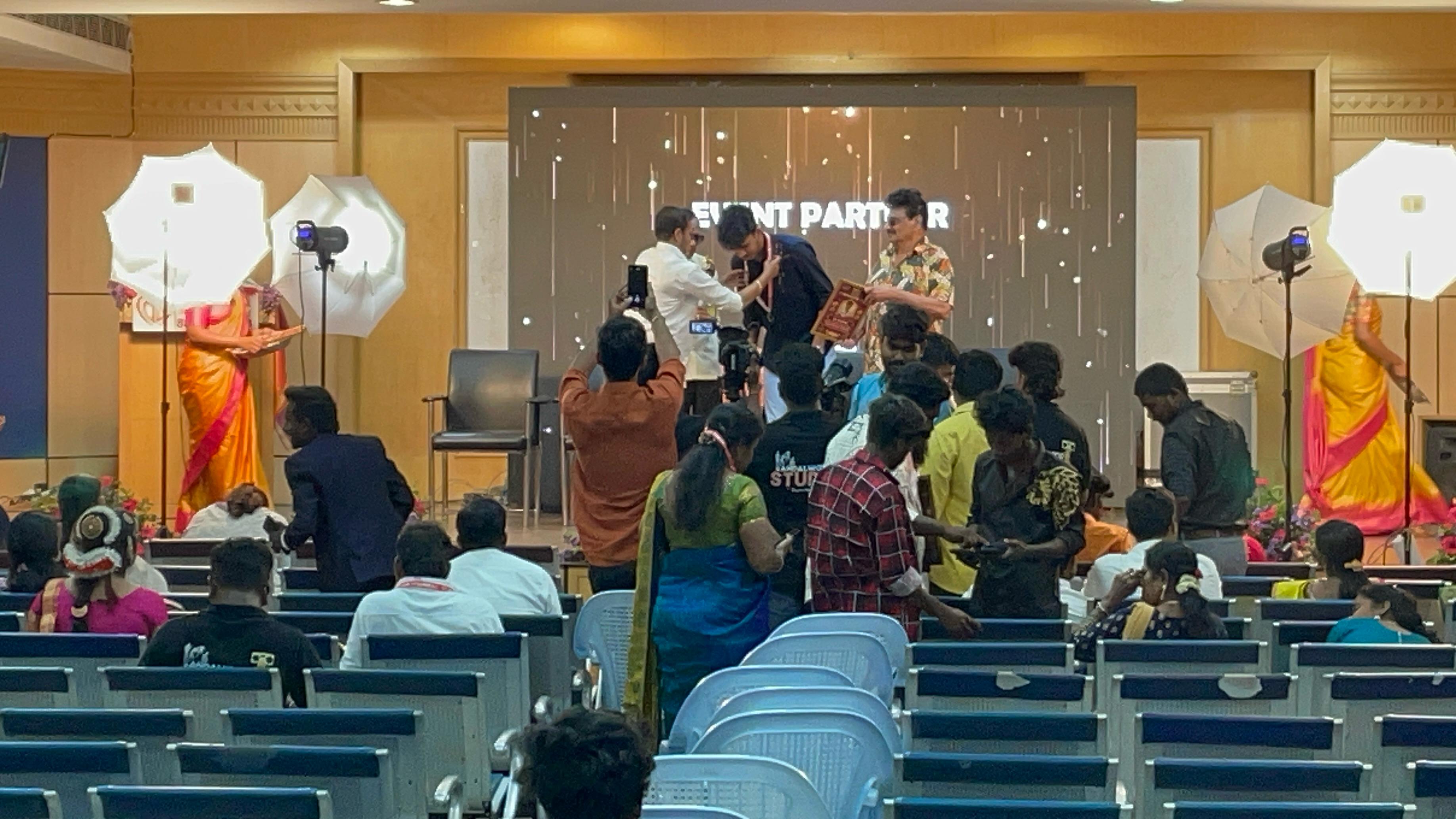 Receiving Award at Star Awards Coimbatore